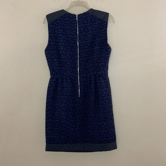 Sandro Navy Blue and Black Tweed Wool Blend Mini Dress Size 1 US Small - Picture 6 of 8